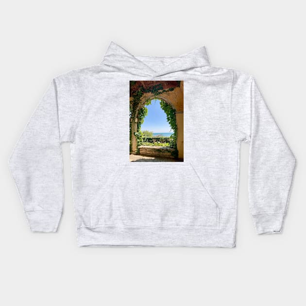 Ruins by the sea Kids Hoodie by ellaine13